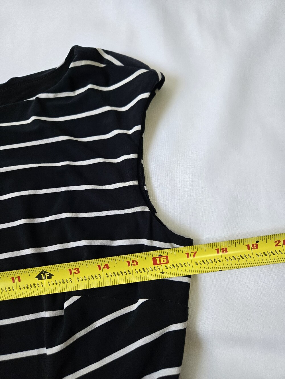 Lauren Ralph Lauren Dress Womens 12 Black White Striped Fit Flare Classic - Picture 10 of 10